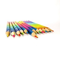 6 crayons thermorétractables tricolores à la même couleur de cœur, production de haute qualité, personnalisation en gros, pour étudiants