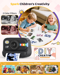 กล้องถ่ายรูปเด็กแบบพกพา รุ่น Printcamera ใช้เซ็นเซอร์ CMOS ขนาด 1/2.4 นิ้ว ตัวเครื่องทำจากพลาสติก ABS รองรับวิดีโอ 4K มุมกว้าง 180 องศา โฟกัสคงที่ หน้าจอ 2.4 นิ้ว - Product Image 5