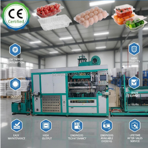 Machine de thermoformage pour boîtes à fruits en plastique usagées et assiettes jetables, certifiée CE, faible consommation d'énergie, haute capacité, entretien facile, service à vie - Product Image 1