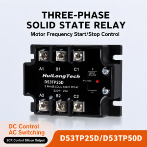 25A/50A ตัวควบคุมการจ่ายไฟแบบ 3 เฟส <span class=keywords><strong>SSR</strong></span> D53TP50D-10 <span class=keywords><strong>SCR</strong></span> AC/DC ควบคุมการจ่ายไฟแบบสุ่มหรือแบบ Zero-Cross สำหรับงานอุตสาหกรรม ระบบทำความร้อน และโหลดมอเตอร์ - Product Image 4