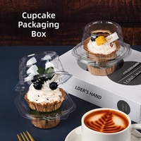 Boîte d'emballage transparente pour cupcakes doubles en PET avec une épaisseur de 1 mm