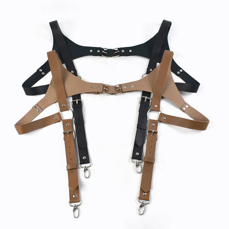 Meetee SP665 80-100cm, accessoire de vêtement de mode pour hommes, ceinture d'épaule Vintage, bretelles en cuir, bretelles d'extérieur