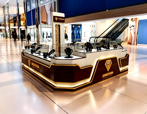 Mueble de Exhibición de Joyería de Lujo con Luz LED para Tienda de Joyería de Oro, Diseño de Kiosco para Centro Comercial - Product Image 1