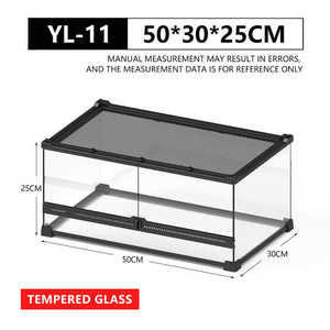 Terrario de Vidrio Moderno con Doble Puerta, Estilo Selva Tropical, Transpirable, con Patrón Sólido, para Reptiles, Serpientes y Geckos - Product Image 2