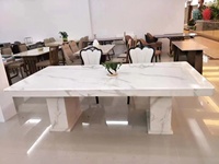 Ensemble de tables de salle à manger de style européen antique pour 8 personnes, table de dîner classique de luxe
