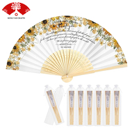 Éventail Pliable en Soie Imitée Blanc Personnalisé en Gros, Tissu Soie Imitée Bambou, Éventail à Main pour Faveur de Mariage ou Fête