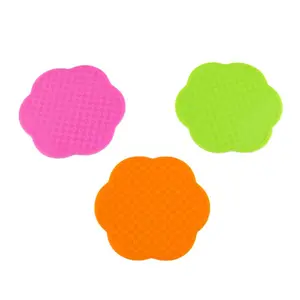 Yongli G-35 new silicone ameixa flor em forma chá copo isolamento coaster café trivet silicone de alta temperatura escalda resistente