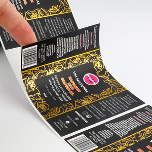 Custom Waterproof Adhesive Vinyl Gold Foil <strong>Printing</strong> Private Logo Packaging Sticker Roll Hair Growth Oil <strong>Bottle</strong> <strong>With</strong> Custom Label
