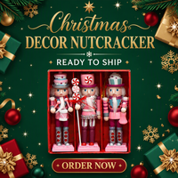 Casse-noix de Noël en bois rose de 13 cm, directement de l'usine, décorations d'arbre, logo personnalisé, mâchoire mobile, cadeau