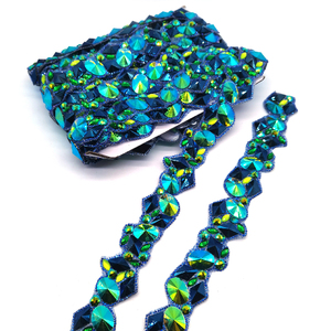 Frangia di strass personalizzata rifilatura in ferro su Appliques lavorazione Trim strass per 2025 Bahamas carnevale <span class=keywords><strong>Mas</strong></span> - Product Image 2