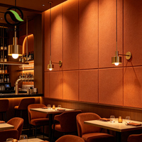 Panneau acoustique en PET terracotta QQ 12 mm 1220x2440 mm, panneau décoratif insonorisant moderne STC 28 ignifuge pour restaurant, bar, hôtel, luxe