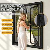 Malla Mosquitera Autoadhesiva con Cierre para Ventanas Corredizas y Arqueadas, Fácil Instalación sin Herramientas