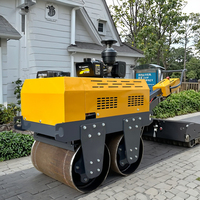 Compacteur routier à double tambour portatif de 330 kg, 550 kg, 800 kg, vibro-compacteur de sable, rouleau compacteur portatif
