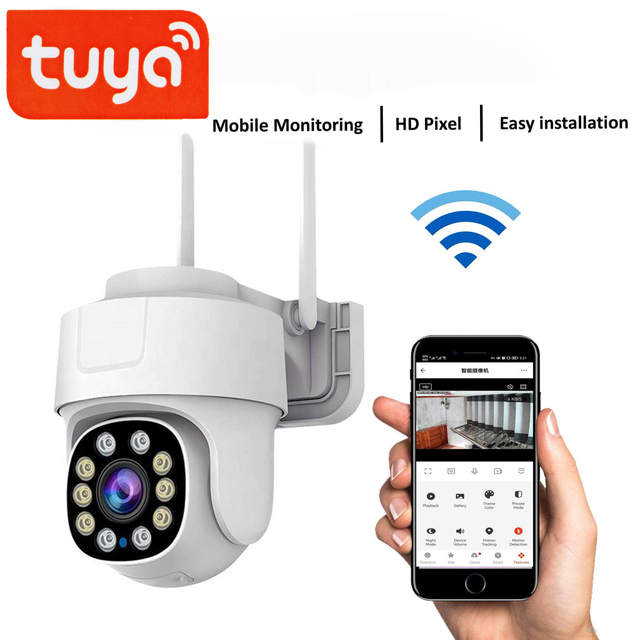 3MP TUYA Smart Wi-Fi Color Vision AI Detection Two Way Audio Cloud Storage Wireless Network IP Camera