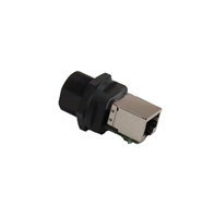 Adaptor Ethernet RJ45 Tahan Air IP67 1 Gbps untuk Pemasangan Panel Depan (Female) dengan Sekrup Pengunci 2 Titik dan Fungsi Shielding