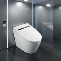 Couvre-siège de toilette chauffant intelligent en plastique durable à télécommande, couvercle de siège de toilette intelligent ultra fin à pulvérisation automatique