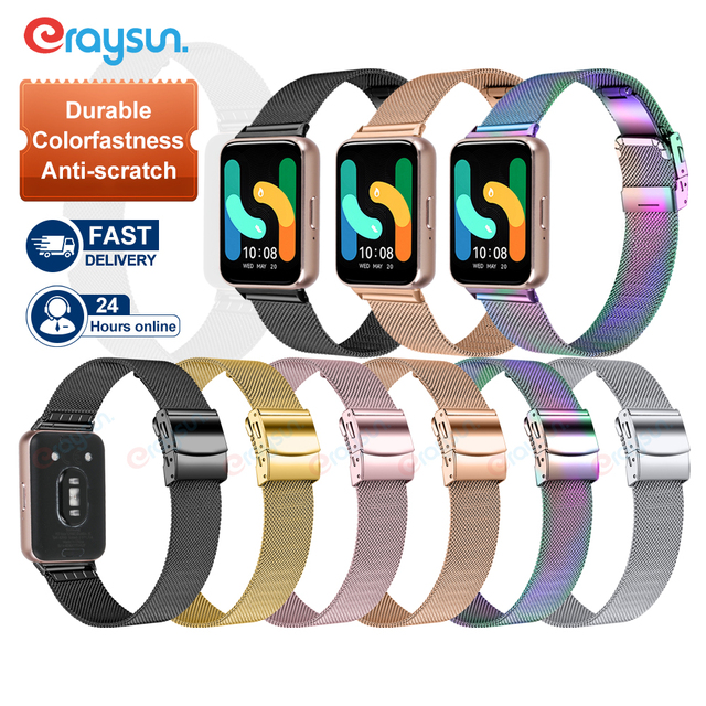 Eraysun Milanese Magnetic Loop Strap for Samsung Galaxy Fit 3 Metal Bracelet Wristband Adjustable Stainless Steel Watch Band
