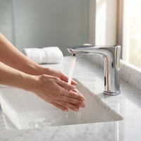 Robinet intelligent à économie d'énergie sans alimentation externe, robinet de salle de bain contemporain à un seul trou en cuivre avec capteur