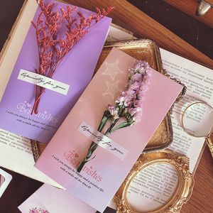 Cartes de vœux florales séchées, cartes de fleurs pressées pour <span class=keywords><strong>mariage</strong></span>, remise de diplôme, Saint-Valentin et décoration de fêtes - Product Image 5