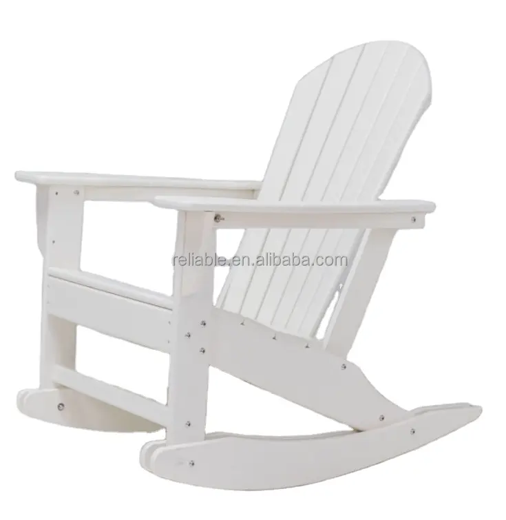 Vendedor caliente HDPE muebles al aire libre mecedora patio jardín silla plástico mecedora Adirondack silla