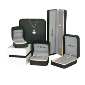 Luxury valentines long square black Jewelry Pu Leather Packaging Box Jewellery Packaging Boxes Custom Logo
