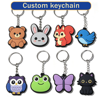 Llavero de PVC Personalizado OEM ODM, Diseño de Personajes Animales Adorables, Impermeable, para Todas las Edades, Recuerdo de Marca, Regalos al por Mayor