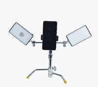 Mini soporte de bolsillo C con brazo de pluma y cabeza de agarre Mini cabeza de bola para iluminación de vídeo de estudio de fotografía de mesa o trabajo en miniatura