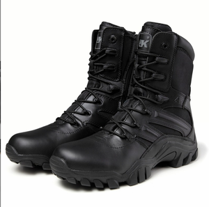 Bottes d'extérieur DFA6 personnalisées en cuir noir de haute qualité - Product Image 3
