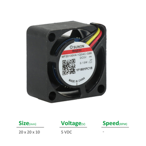 Ventilador Axial de Refrigeración SUNON MF20100V4-1Q04C-G99 Eléctrico OEM/ODM 20x20x10mm 5VDC 0.13W con Rodamiento Vapo para Gabinetes e Inversores - Product Image 2