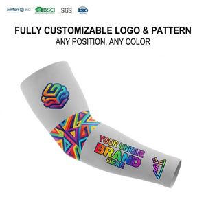 Manchons de bras rafraîchissants coniques sans couture en RPET recyclé, sublimation par transfert thermique, UPF 50+, séchage rapide, anti-UV, personnalisables pour les sports de plein air et la pêche - Product Image 3