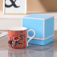 Tasse à thé en porcelaine fine de luxe 300 ml avec impression florale, coffret cadeau, logo personnalisé, mug à café en céramique personnalisable