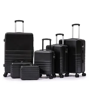 Custom Abs Handbagage Witte 6-delige Hardshell Tas Reisbagage Sets Met Spinner Wielen Koffer