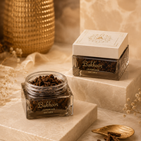 Lot de pots à épices carrés en verre de 50 ml à marque privée, pots à Bakhoor avec couvercle doré, conteneurs de parfum de niche haut de gamme, vente en gros