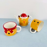 Mug de Noël en céramique personnalisé et peint à la main avec poignée, idéal pour la table de Noël