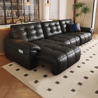 Wohnzimmer Echtleder Elektrisches Relaxsofa Modernes Einfaches Multifunktionales Smart-Kombinationssofa
