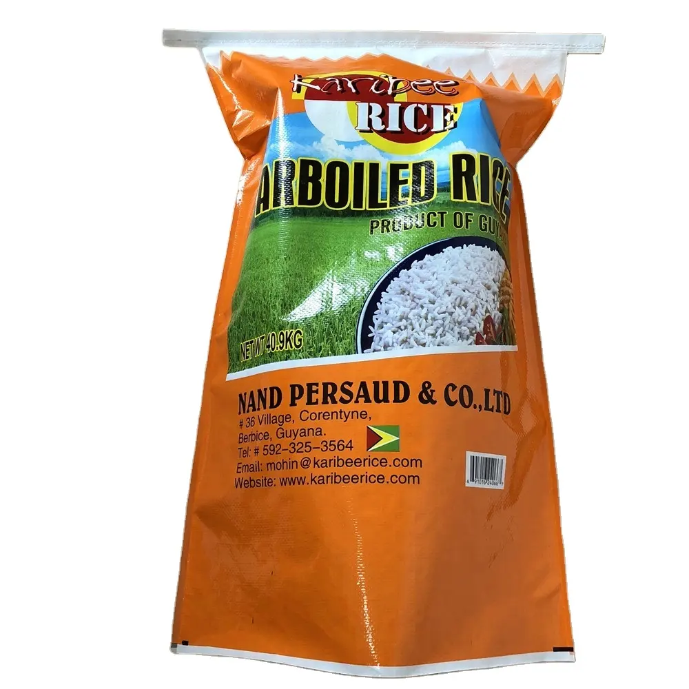 Saco de arroz e milho vazio para sacos de embalagem em tecido laminado pp BOPP fácil de abrir, fabricante 20kg 25kg 50kg
