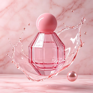 Atomizador de Perfume de Vidrio Facetado Rosa de 100 ml, con Forma de <span class=keywords><strong>Granada</strong></span>, Personalizado y de Lujo, con Tapa de Bola - Product Image 1