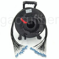 Single Mode Multi Mode 10G 5G OM3 4-24 Fibers Stainless Steel Armored Tactical Fibre Optic Patch Cable Reel for AV Broadcast