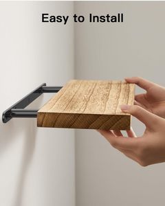 Prateleiras de parede flutuantes de madeira maciça natural, prateleira de parede para cozinha e armazenamento doméstico - Product Image 4