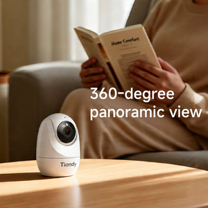 Caméra de sécurité Wi-Fi Tiandy 2MP, vision nocturne couleur, détection humaine, lumière d'avertissement rouge et bleue, audio bidirectionnel pour la maison - Product Image 6