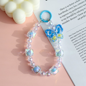 Ánh sáng sang trọng kim cương mạ điện thoại chuỗi ba trong một Keychain, tai nghe treo trang trí, ngắn chống mất chuỗi trang trí - Product Image 5