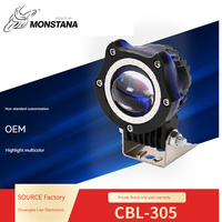 Phare de moto en aluminium, universel, compatible DC 12V-80V, lentille de projecteur LED bicolore, éclairage de conduite, projecteur