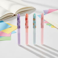 Stylo plume transparent Lucency, pointe métallique de 0,38 mm, outil d'écriture et de calligraphie, stylo plume en plastique coloré, un cadeau pour un ami