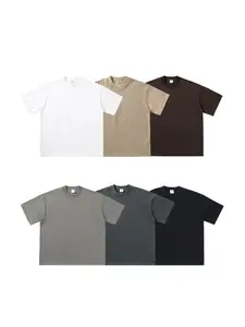 Summer New Quarter Sleeve 280gsm T Shirt Oversized Thick Neck Streetwear Vintage Blank Mens Top Mens T Shirt