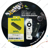 Onn TV Stick Android 14 4K Quad Core Smart TV Box Wi-Fi de Doble Banda 2GB RAM con Control Remoto por Voz Reproductor Multimedia Streaming Ethernet