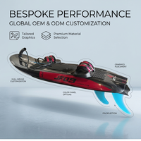 Prêt à être expédié, design ergonomique, 110CC, 64 km/h, coque en carbone obsidienne cramoisie, planche à roulettes Jetboard, planche de surf, trois ailerons, poignée antidérapante