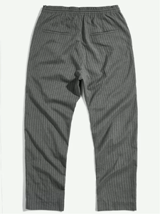 Vente en gros de pantalons de jogging légers et respirants en élasthanne/polyester avec cordon de serrage à la taille, style harem, rayures verticales, chino - Product Image 2