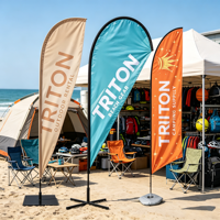 Drapeau publicitaire personnalisé en forme de goutte d'eau pour promotion d'entreprise, bannière volante, drapeau plume pour publicité extérieure sur la plage