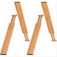 Séparateurs de tiroirs réglables en bambou naturel, organisateur de cuisine extensible pour ustensiles, chaussettes, sous-vêtements, organisateur de tiroirs