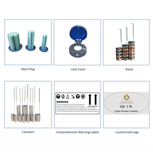 Isolation multicouche pour réservoirs d'azote liquide Lab-3 3L Cylindre de gaz d'azote liquide de laboratoire Prix de vente pour le transport - Product Image 3